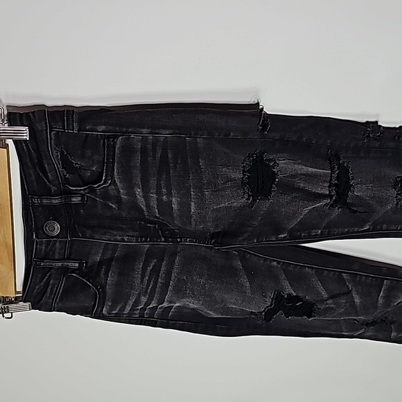 American Eagle black super stretch X size 0 high rise jeggings - Picture 3 of 8